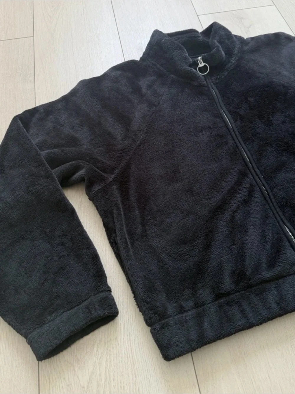 Hollister Black Fleece Zip-Up Jacket